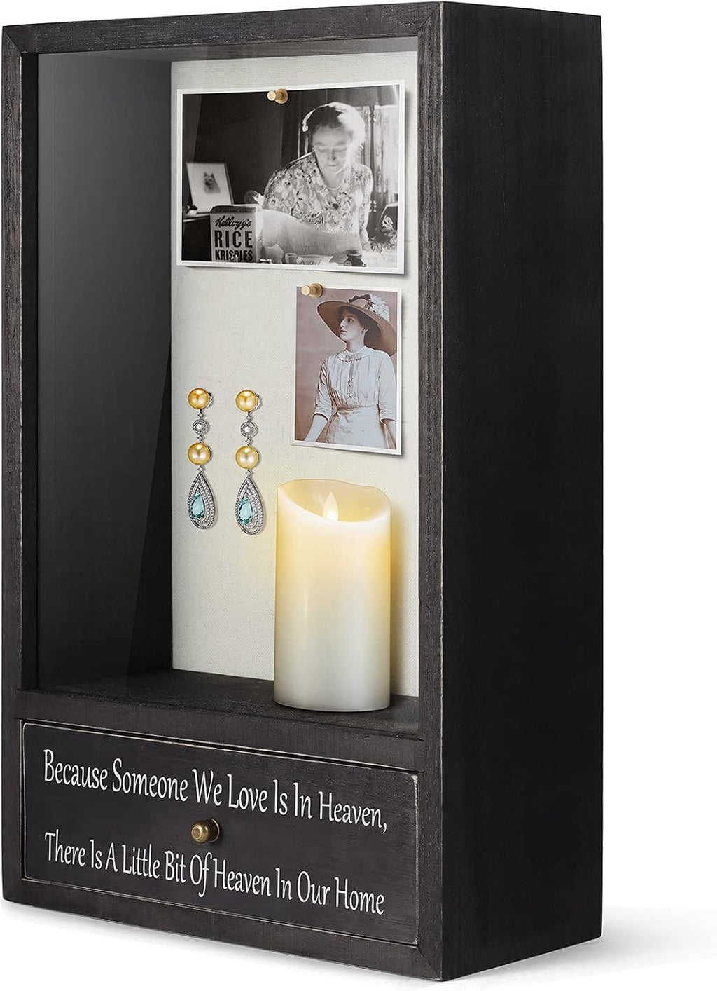 TJ.MOREE Memorial Shadow Box with Drawer Sympathy Gifts Loss of Loved One