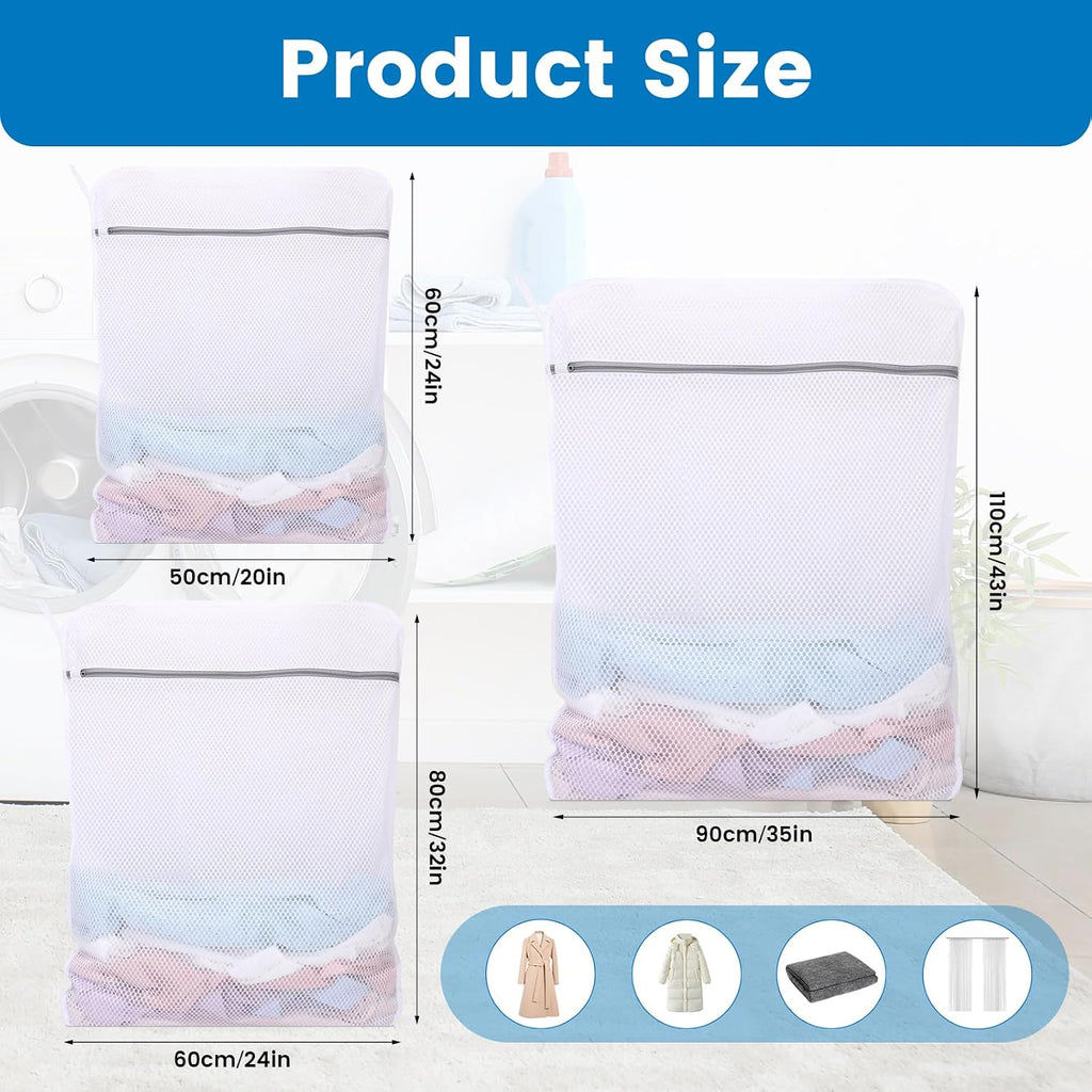 Dntorx 3 Pack X-Large + XX-Large + XXX-Large Mesh Laundry Bag for Delicates