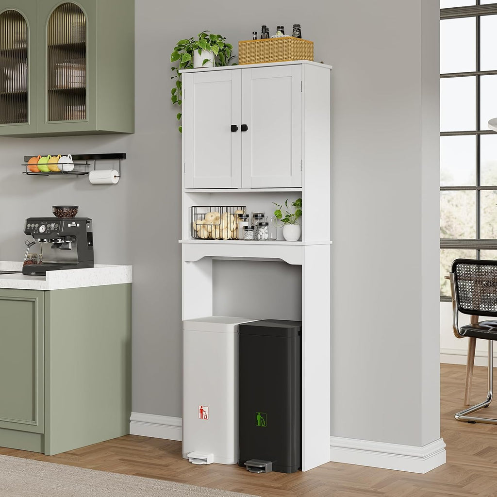 RRX Over The Toilet Storage Cabinet, Bathroom Above Organizer (Pure White)
