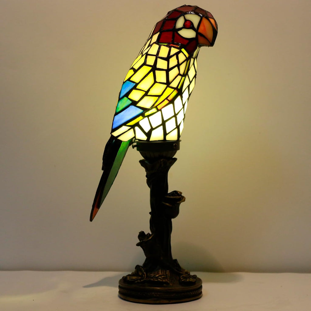 Small Tiffany Lamp Parrot Table Lamp Stained Glass Accent Lamp