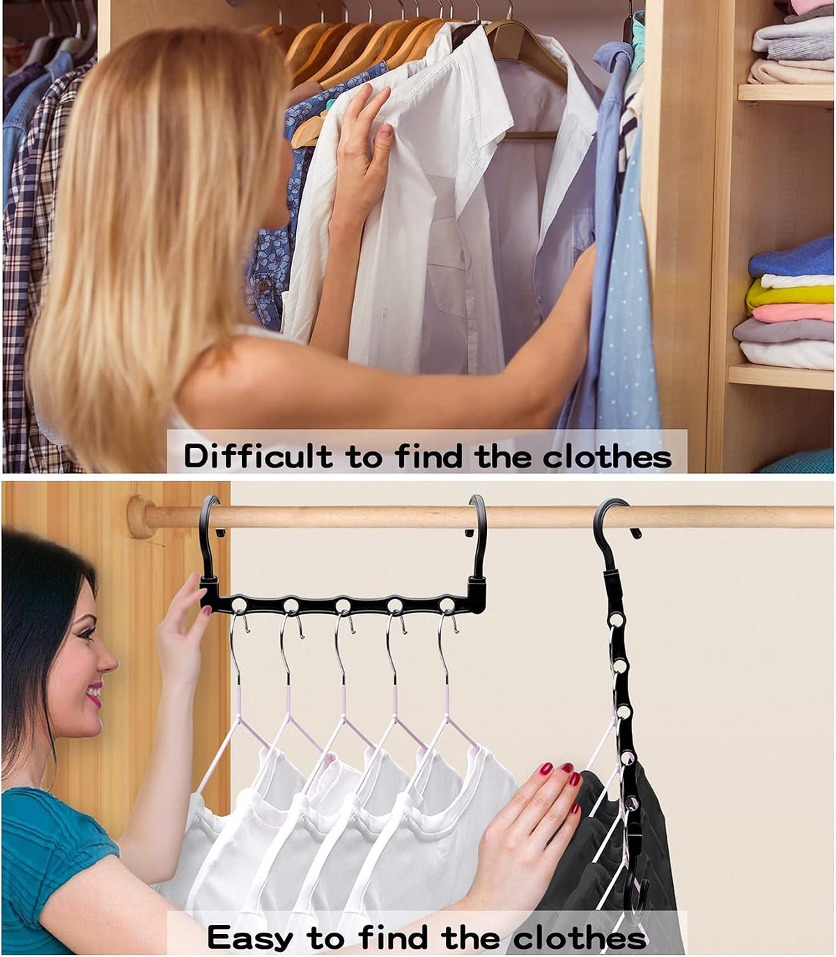 24 Pack Closet Organizers and Storage, Stronger Space Saving Hangers