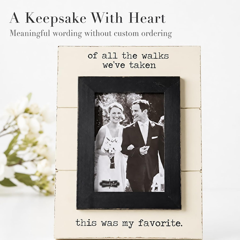 Mud Pie of All The Walks Wedding Picture Frame, 5 X 7