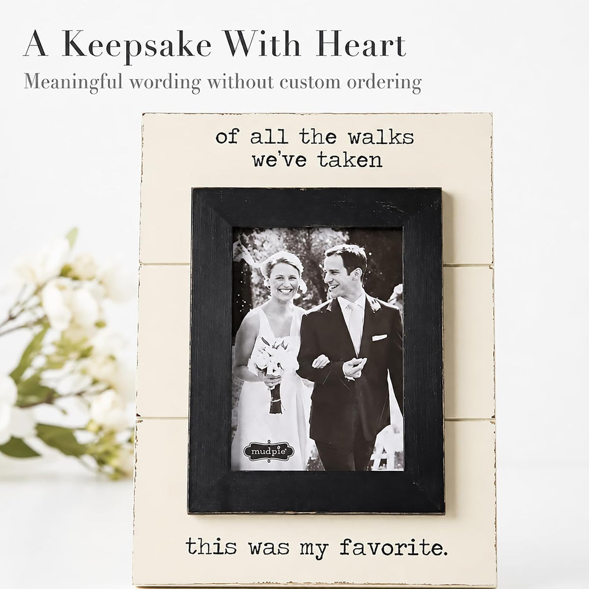 Mud Pie of All The Walks Wedding Picture Frame, 5 X 7