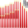 Rossesay 28 Pcs Flameless Taper Candles with Timer Remote, Red