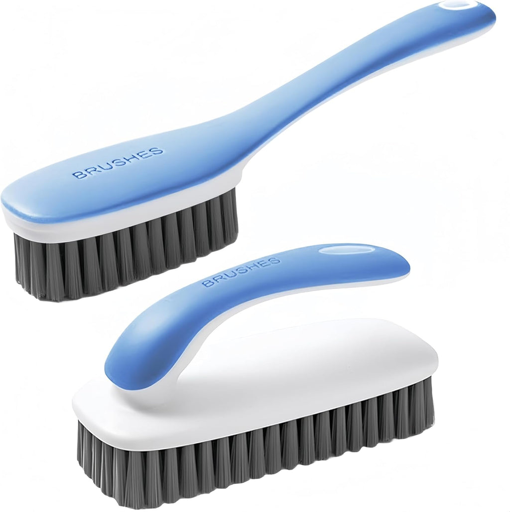 Scrub Brush for Stains-2 Pack Fabric Cleaning Brush,Laundry Stain Remover Brush,Clothes Scrub Brushes Cleaner Soft Bristle Scrubbing Brushes Household Cleaning for Carpet Clothes Bags & More (Blue)