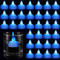 Honoson 24 Pack Flameless LED Floating Candles 1.6''Water Activated, Blue
