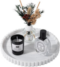 Round Bathroom Tray Perfume Organizer Coffee Table Decor, 9" Marble