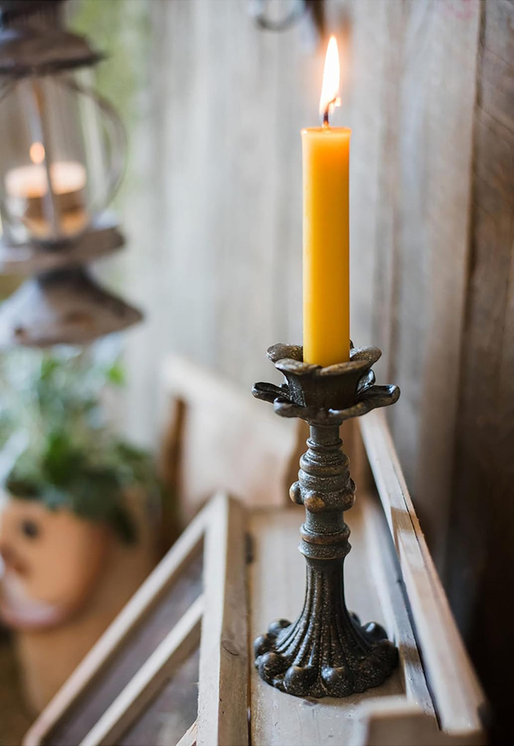 6 Inch Pure Beeswax Taper Candles 10 Pack, 6-Hour Burn