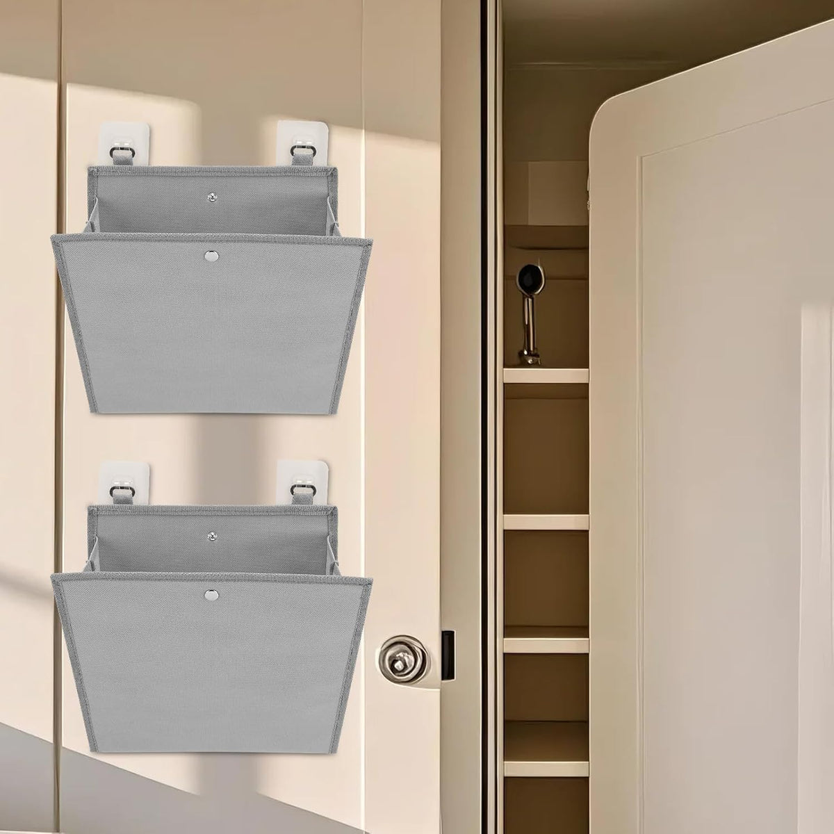 Wall Mounted Shoe Rack for RV Door, 2/4 Pack Hanging Shoe Organizer for Shoe Storage, Foldable Shoe Rack with Hooks, Wall Shoe Organizer for RV Storage and Organization (2)