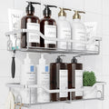 Kitsure Shower Caddy, Adhesive Shower Organizer, Large, Silver