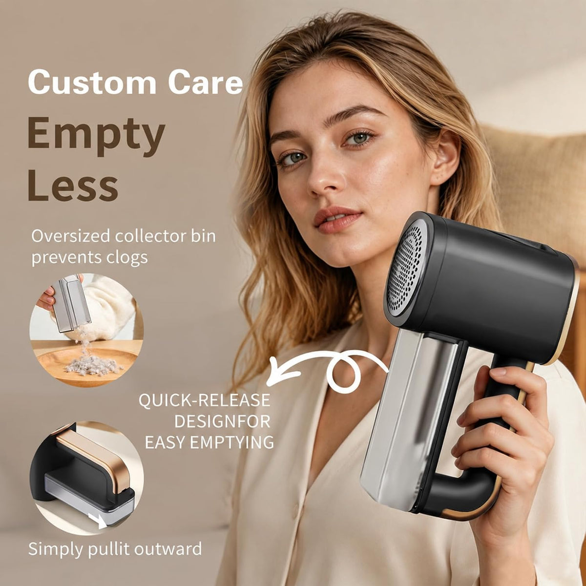 Rechargeable Fabric Shaver for Clothing Furniture Lint Remover with Light