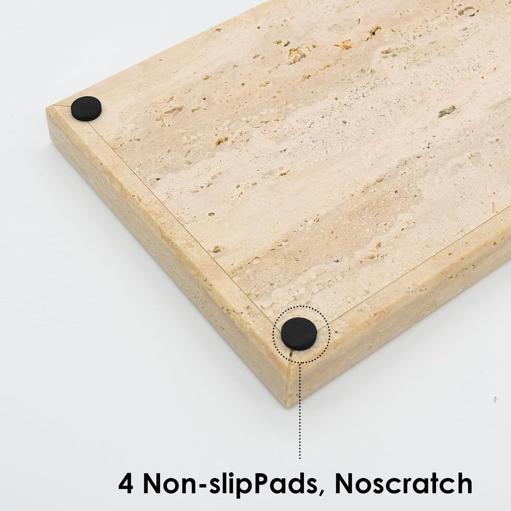 Real Natural Travertine Tray for Bathroom, Vanity, Kitchen Counter
