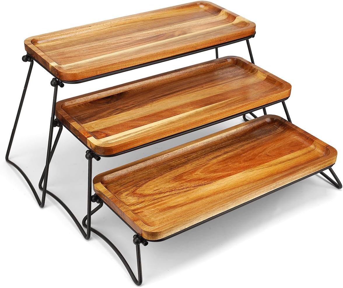 Manspdier Middle Size 3 Tier Cupcake Stand & Towers Serving Tray for Party