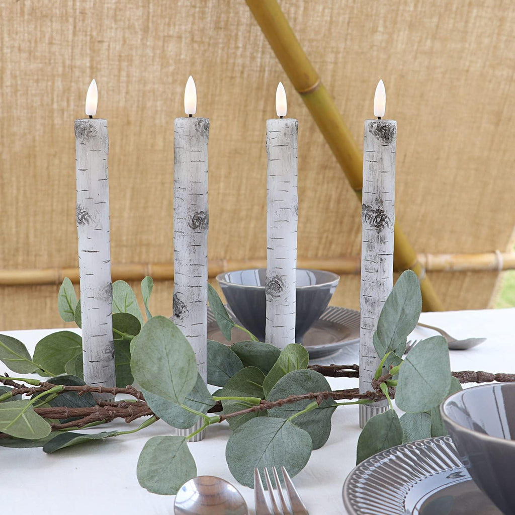 Fanna Birch Flameless Taper Candles, Real Wax, Remote & Batteries Included