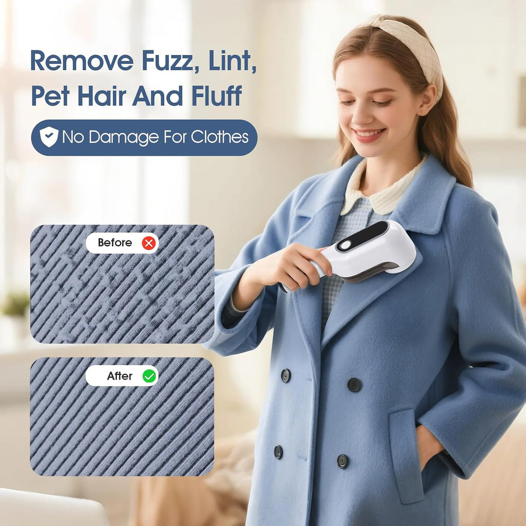 Electric Fabric Shaver Defuzzer - Rechargeable Lint Remover with LED Display, 2-Speed Sweater Pill Remover for Clothes Couch Blanket