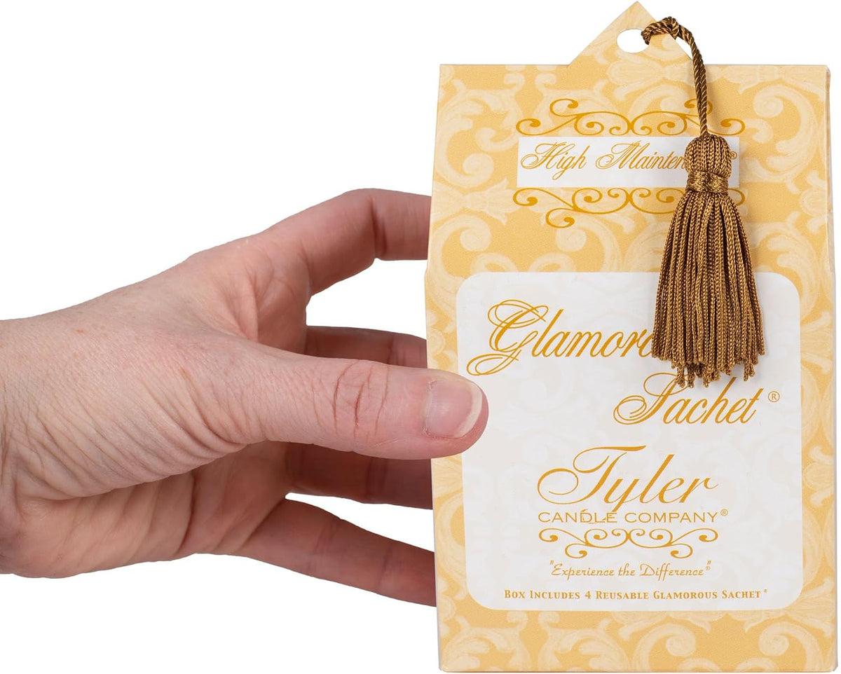 Elanze Designs Tyler Candle HIGH Maintenance - Scented Laundry Sachet and Car Vehicle Air Freshener Bundle
