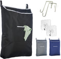 TFLC Over the Door Hanging Laundry hamper bag, 18x4.75x28", Black-L