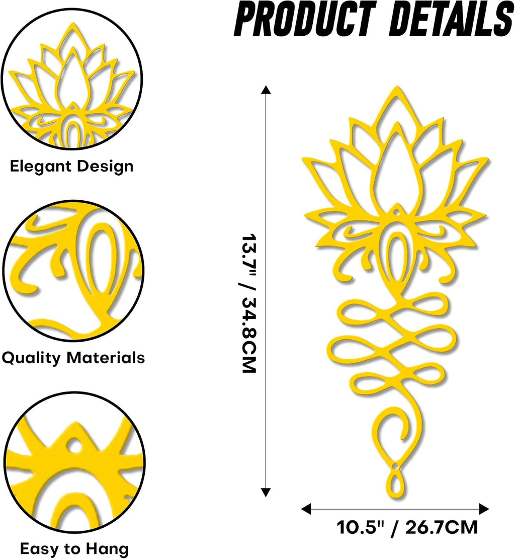 Xedatric Lotus Flower Wall Decor Gold Metal Yoga Wall Art with Lotus