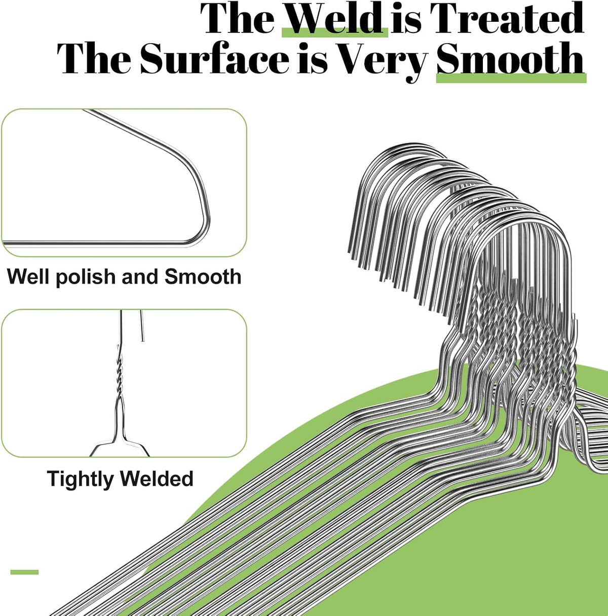 Wire Metal Clothes Hangers Bulk 100 Pack, Slim Space Saving Silver