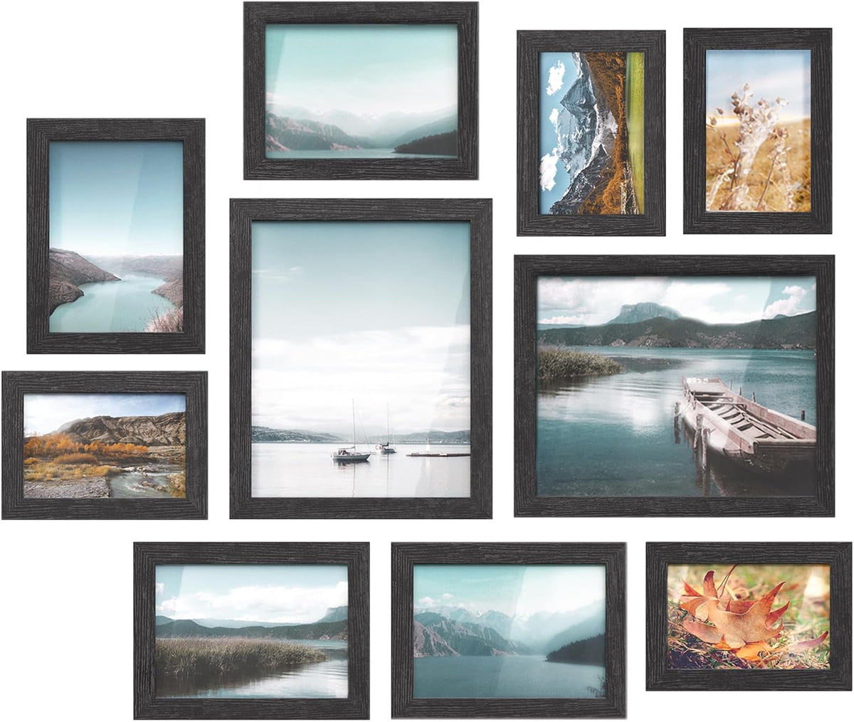 SONGMICS Collage Picture Frames, Set of 10, Glass, Paper