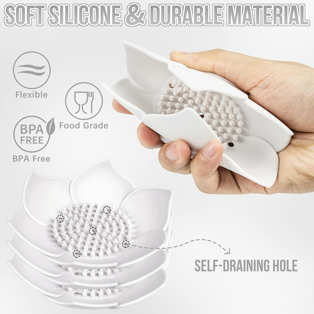 2 Pack Shower Steamer Tray, Silicone Soap Dish