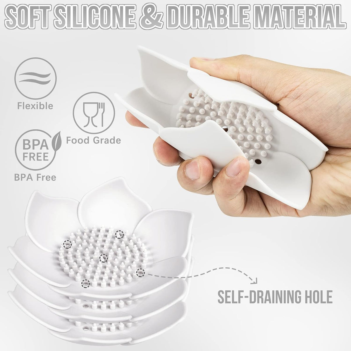2 Pack Shower Steamer Tray, Silicone Soap Dish