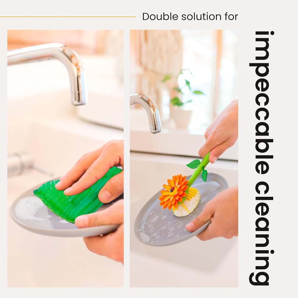 Vigar Flower Power Kitchen Sink Caddy Organizer Set - Orange