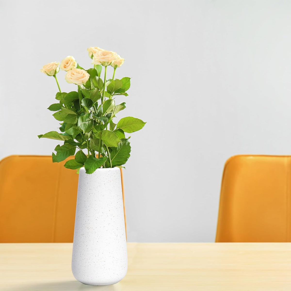 D'vine Dev 8 Inch Ceramic Flower Vase Textured Finishing, Minimalist Design for Kitchen, Bedroom, Living Room, Centerpieces, Office, Speckled Porcelain, VS-XH-G-1