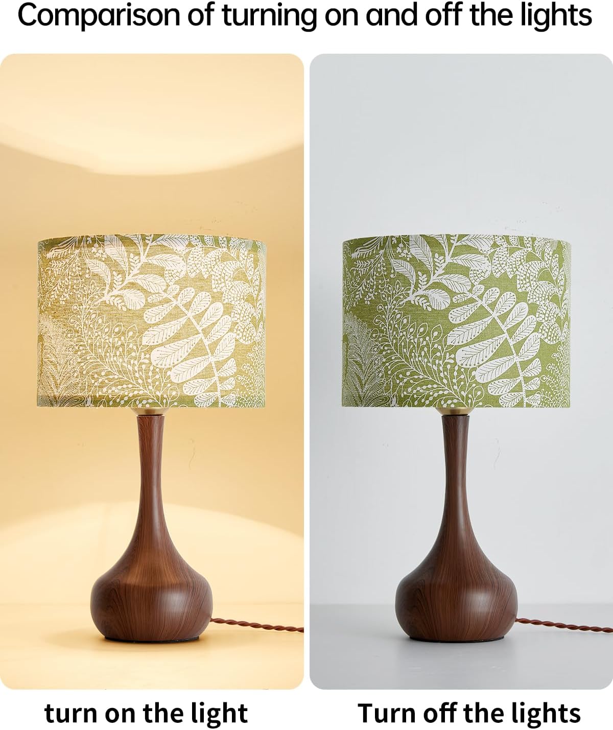 17" Small Green Shade Red Brown Table Lamp for Bedroom Living Room