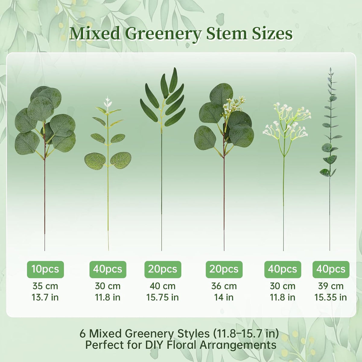 170 Pcs Fake Greenery Eucalyptus Stems Centerpieces for Tables Vase Decor