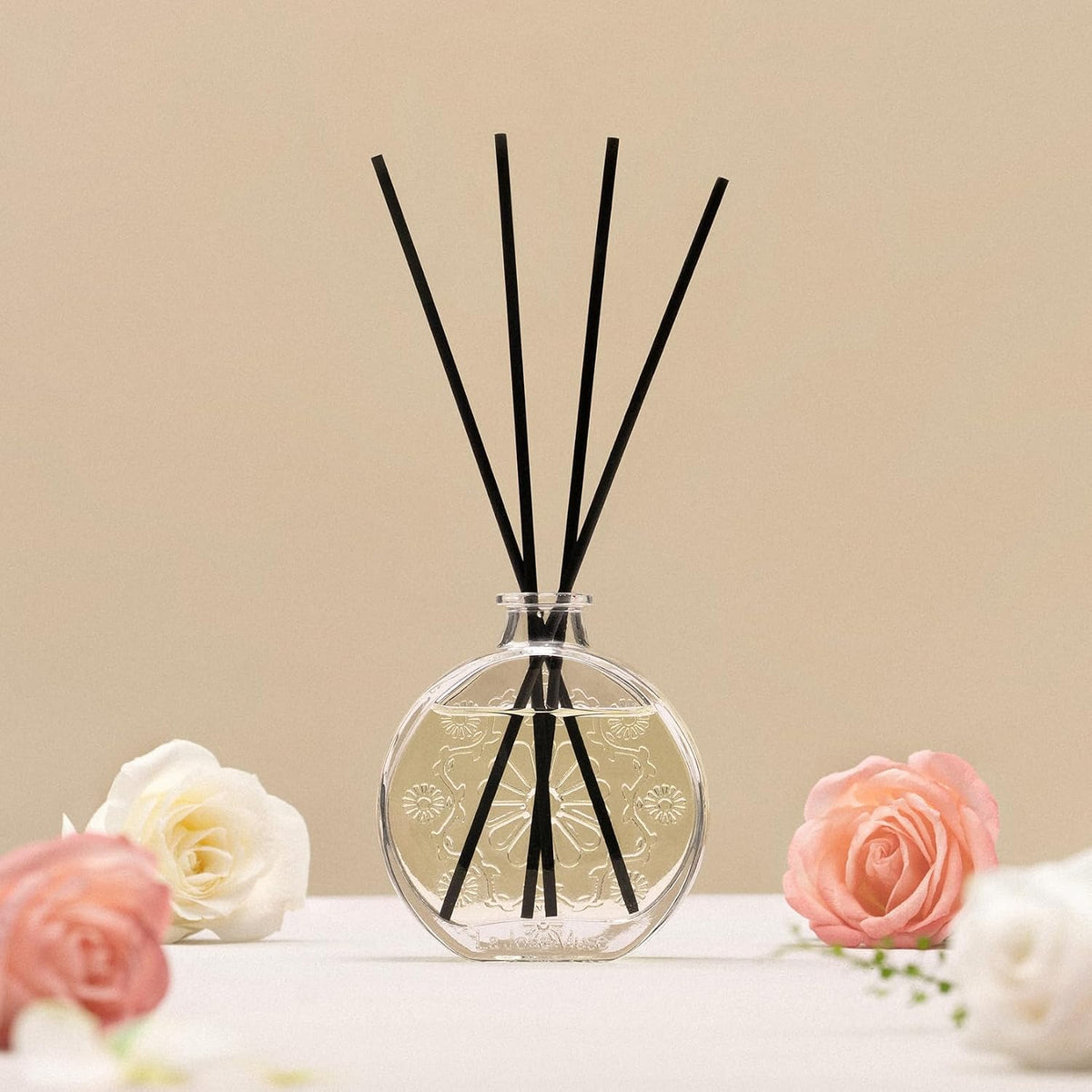 LA JOLIE MUSE Santal Rosé Reed Diffuser, Scented Room Diffuser Set for Home