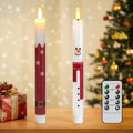 Wondise Christmas Snowman Flameless Taper Candles with Remote Timer