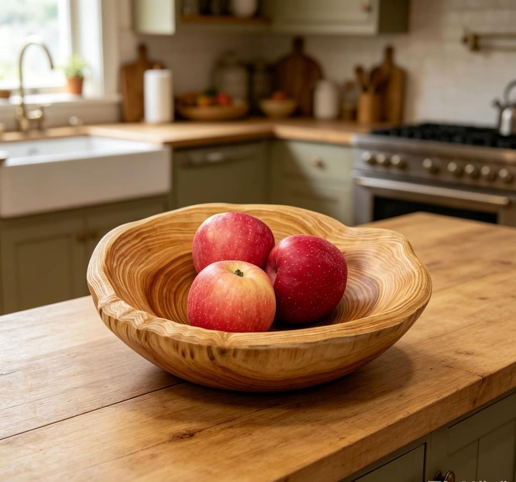 Wooden Bowl Decorative Natural Wood Fruit Bowl, Irregular Creative Wood Bowls, Rustic Hand Carved Candy Snack Keys Serving Bowls for Home Decor