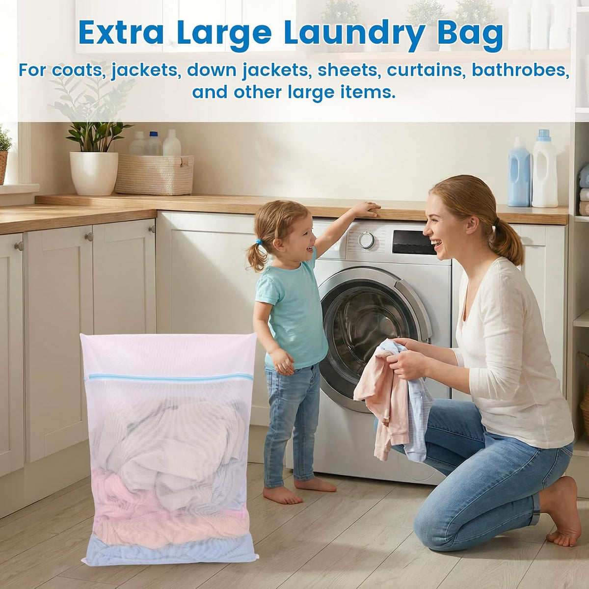 2 Pack XX-Large Mesh Laundry Bags for Delicates, Fine Mesh 24 x 32 Inches
