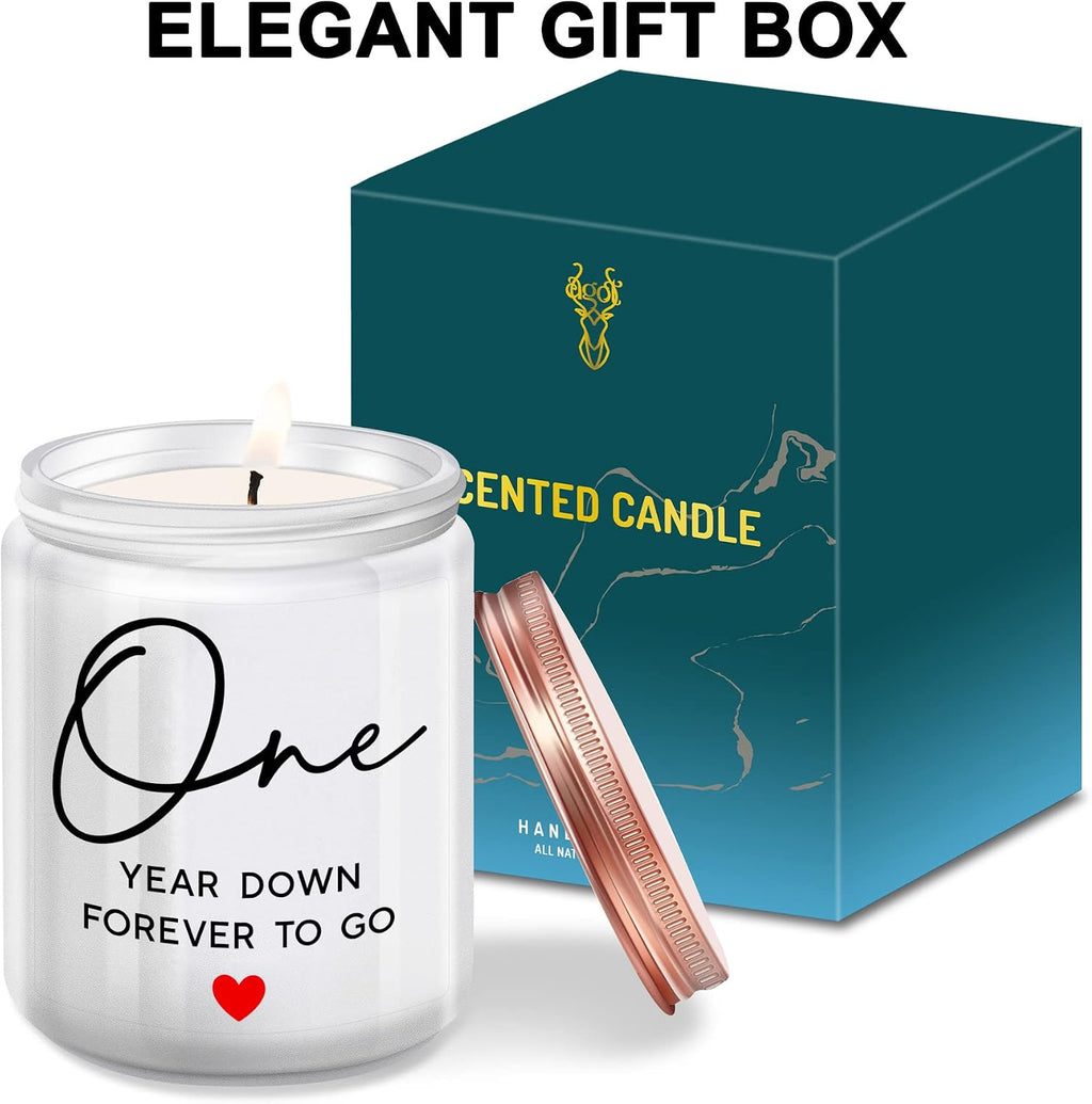1 Year, 1th, One Year, First Anniversary Candles Gifts for Him Her Couple