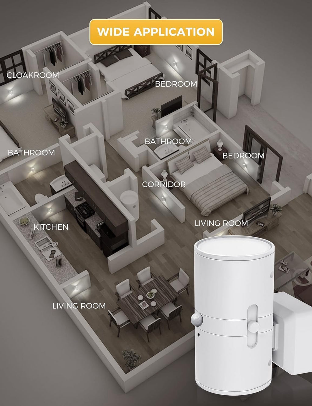 L LOHAS LED Motion Sensor Night Light, Bright Night Light, Dimmable 0-100LM