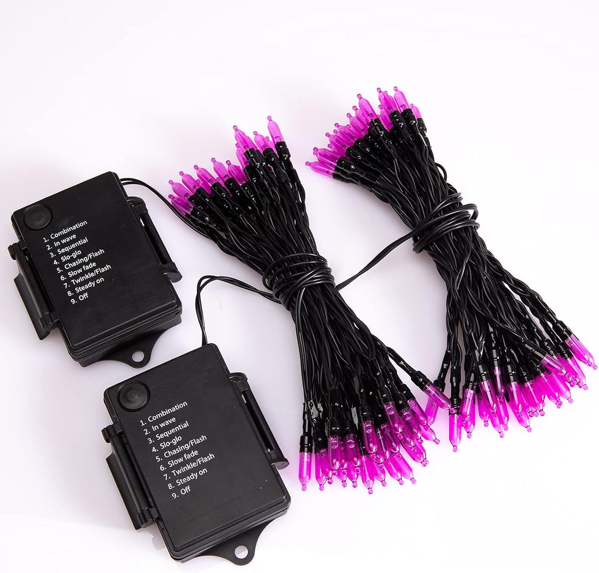 Halloween Battery Operated String Lights, 2 Pack 17.8 Feet 50 LED Purple