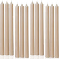 Sahara Beige Taper Candles Ribbed Dripless Tapered Candles Ideal as Dinner Candle Smokeless and Unscented Candle Sticks Long Burning,10.5 inch,Set of 12