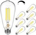DAYBETTER 8 Pack Vintage LED Edison Bulbs, E26 Led Bulb 60W Equivalent, Dimmable Led Light Bulbs, High Brightness 800 LM Neutral White 4000K, ST58 Antique Filament Bulbs, Clear Glass Style for Home