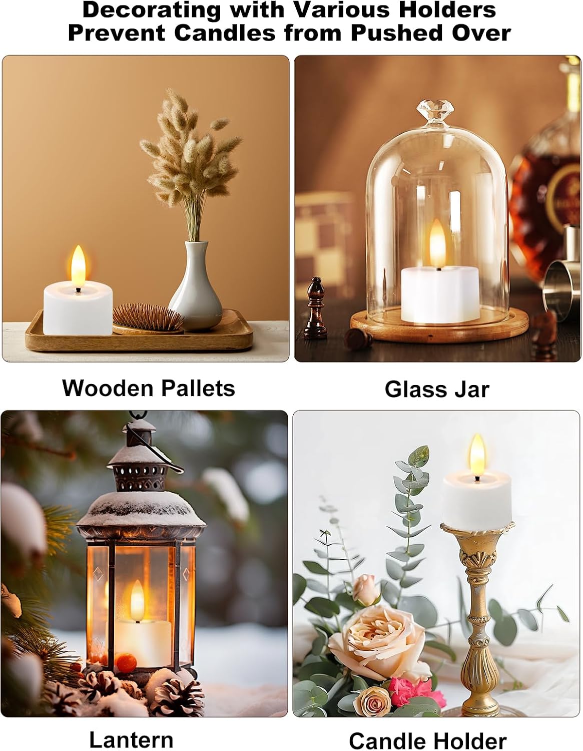 Rechargeable Flameless Tea Lights Candles with Charging Station,LED Tealight Candles Battery Operated, 3D Flameles Flickering Realistic for Halloween Christmas Wedding Decor,12 Pack,1.5"x 2"