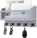 Nekon Mail and Key Holder for Wall Decorative, 11 Inch Mail Holder, Gray