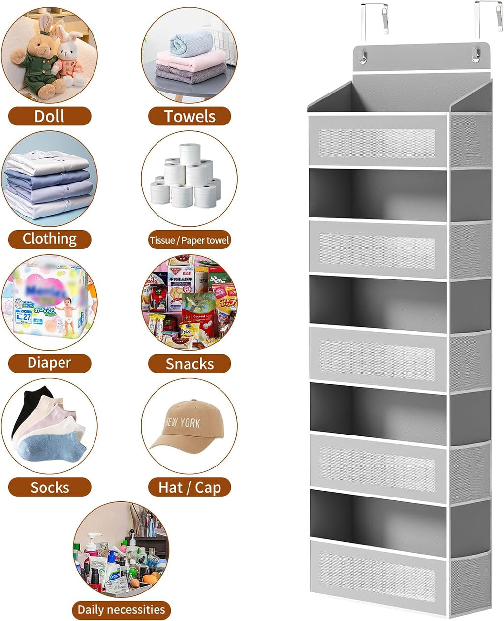 AQOOA 5 Shelf Over The Door Organizer 44 lbs Capacity fit Standard Doors