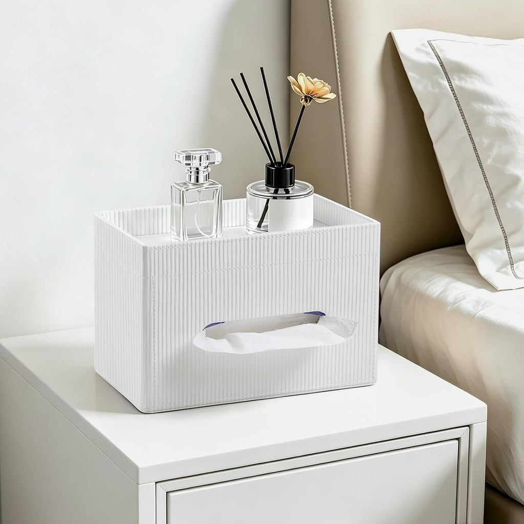 Rectangular Tissue Box Cover PU Leather Tissue Box Holder Rectangle