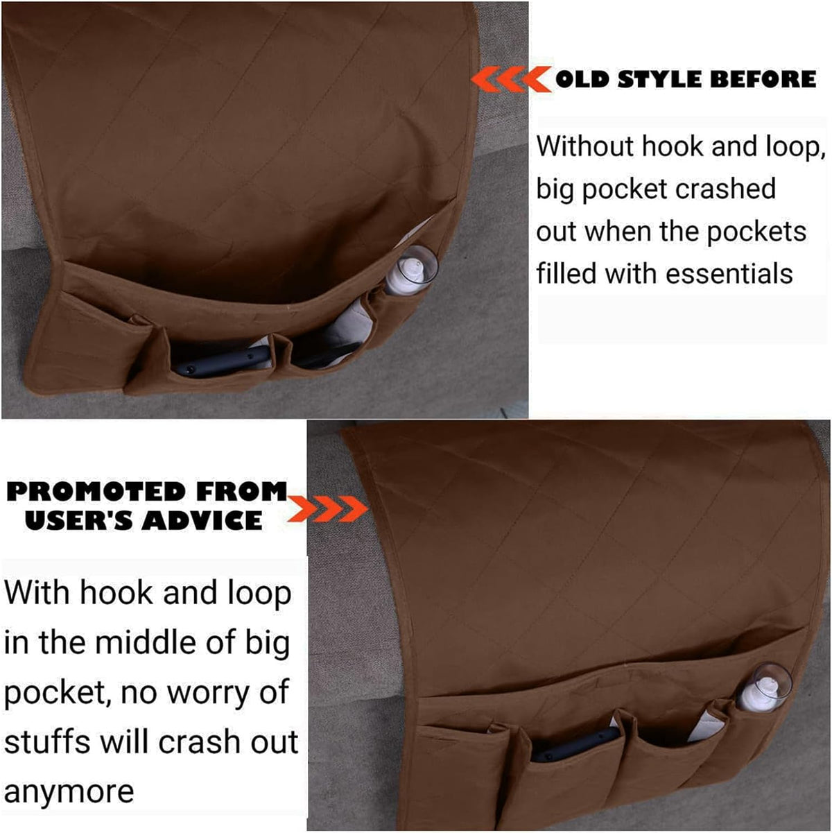 Teniux Remote Control Holder for Armchair Caddy, 33"x13", 5 Pockets