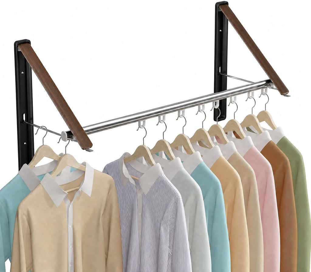Folding Clothes Hanger Rack Wall mounted for Laundry Clothes Drying Rack