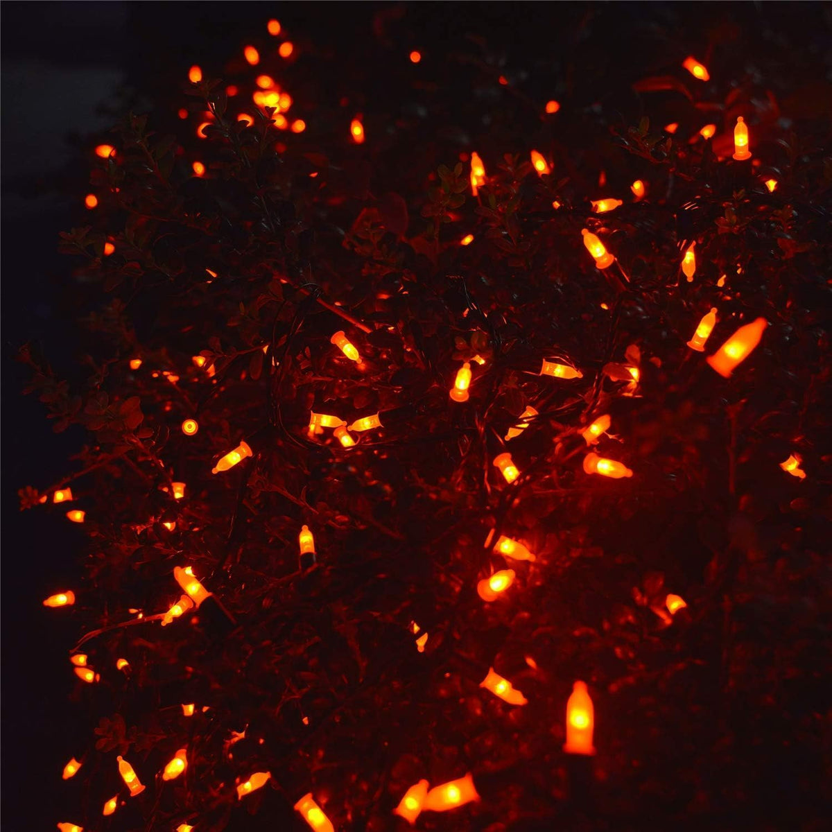 Twinkle Star Orange Halloween Lights Battery Operated,16FT 50 LED