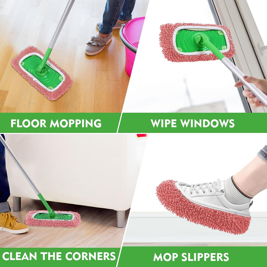 Reusable Microfiber Mop Pads Compatible with Swiffer Sweeper Mop