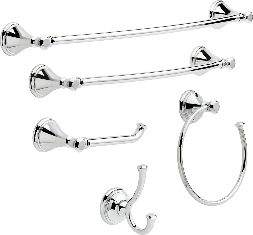 Delta Single Post Toilet Paper Holder | Polished Chrome | Wall Mount | Cassidy Bathroom Accessories (Pack of 3)