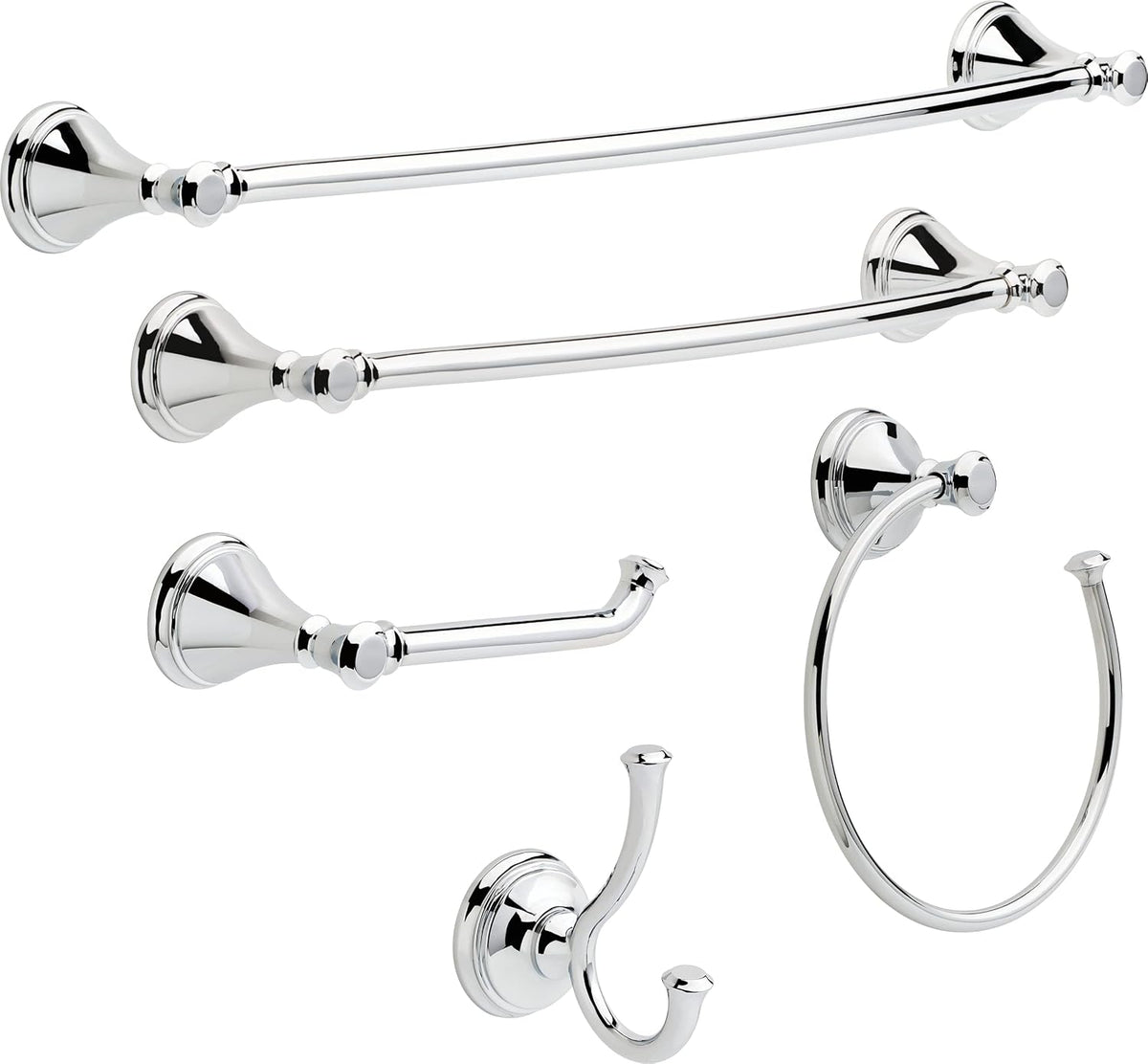 Delta Single Post Toilet Paper Holder | Polished Chrome | Wall Mount | Cassidy Bathroom Accessories (Pack of 3)