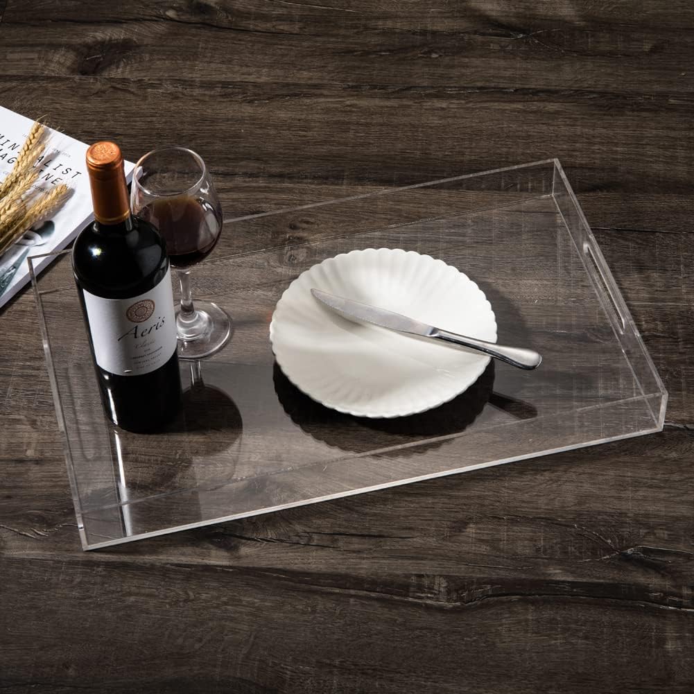 Sooyee Clear Acrylic Serving Tray, 16" x 12"